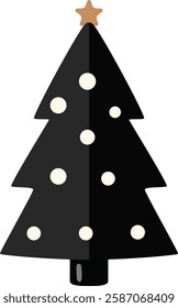 Minimalistic Christmas Tree Icon Illustration - Vector Drawing