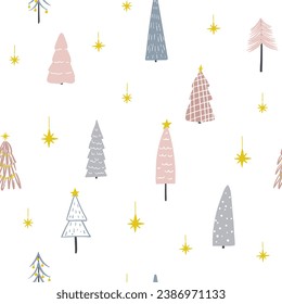 Minimalistic Christmas tree seamless