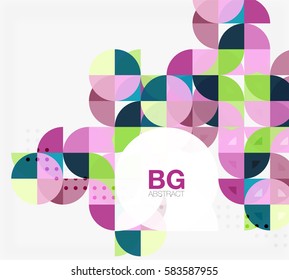 Minimalistic circle composition background. Vector template background for workflow layout, diagram, number options or web design