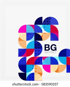Minimalistic circle composition background. Vector template background for workflow layout, diagram, number options or web design
