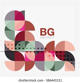 Minimalistic circle composition background. Vector template background for workflow layout, diagram, number options or web design