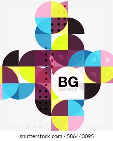 Minimalistic circle composition background. Vector template background for workflow layout, diagram, number options or web design