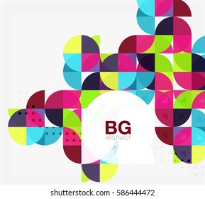 Minimalistic circle composition background. Vector template background for workflow layout, diagram, number options or web design