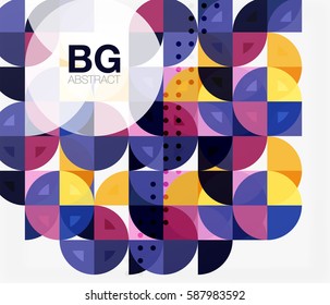 Minimalistic circle composition background. Vector template background for workflow layout, diagram, number options or web design