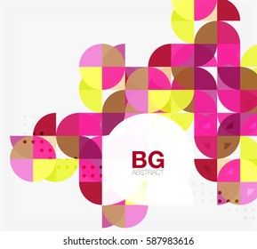 Minimalistic circle composition background. Vector template background for workflow layout, diagram, number options or web design