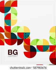 Minimalistic circle composition background. Vector template background for workflow layout, diagram, number options or web design