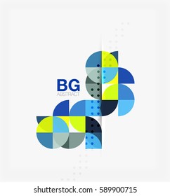 Minimalistic circle composition background. Vector template background for workflow layout, diagram, number options or web design