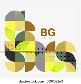 Minimalistic circle composition background. Vector template background for workflow layout, diagram, number options or web design