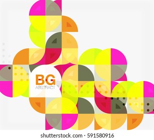 Minimalistic circle composition background. Vector template background for workflow layout, diagram, number options or web design