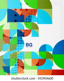Minimalistic circle composition background. Vector template background for workflow layout, diagram, number options or web design