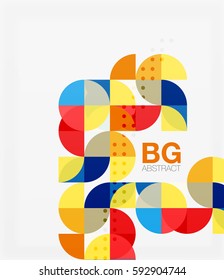 Minimalistic circle composition background. Vector template background for workflow layout, diagram, number options or web design