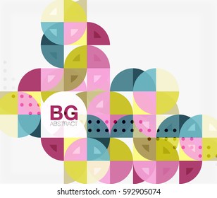 Minimalistic circle composition background. Vector template background for workflow layout, diagram, number options or web design