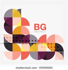 Minimalistic circle composition background. Vector template background for workflow layout, diagram, number options or web design