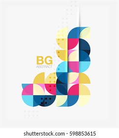 Minimalistic circle composition background. Vector template background for workflow layout, diagram, number options or web design