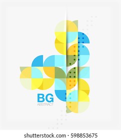 Minimalistic circle composition background. Vector template background for workflow layout, diagram, number options or web design
