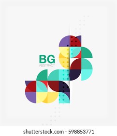 Minimalistic circle composition background. Vector template background for workflow layout, diagram, number options or web design