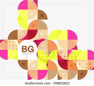 Minimalistic circle composition background. Vector template background for workflow layout, diagram, number options or web design