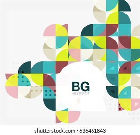 Minimalistic circle composition background. Vector template background for workflow layout, diagram, number options or web design