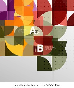 Minimalistic circle geometric abstract background. Vector template background for workflow layout, diagram, number options or web design