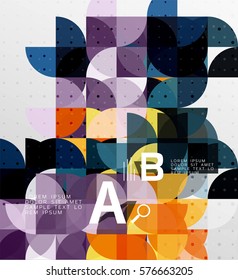 Minimalistic circle geometric abstract background. Vector template background for workflow layout, diagram, number options or web design