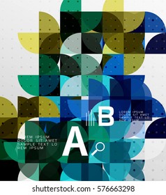 Minimalistic circle geometric abstract background. Vector template background for workflow layout, diagram, number options or web design