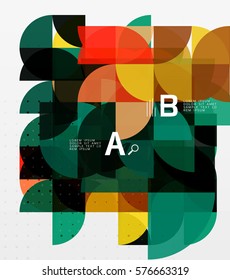 Minimalistic circle geometric abstract background. Vector template background for workflow layout, diagram, number options or web design