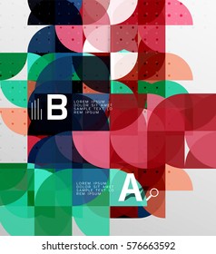 Minimalistic circle geometric abstract background. Vector template background for workflow layout, diagram, number options or web design