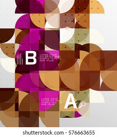 Minimalistic circle geometric abstract background. Vector template background for workflow layout, diagram, number options or web design