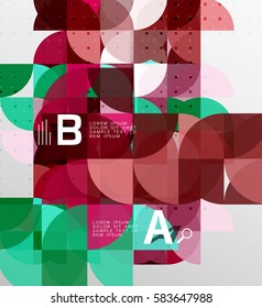 Minimalistic circle geometric abstract background. Vector template background for workflow layout, diagram, number options or web design