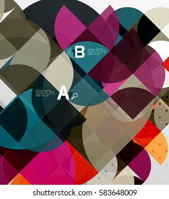 Minimalistic circle geometric abstract background. Vector template background for workflow layout, diagram, number options or web design