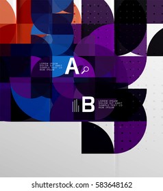 Minimalistic circle geometric abstract background. Vector template background for workflow layout, diagram, number options or web design