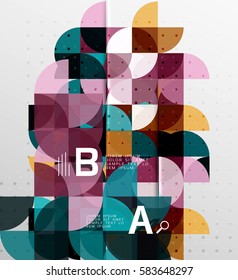 Minimalistic circle geometric abstract background. Vector template background for workflow layout, diagram, number options or web design