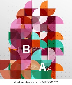 Minimalistic circle geometric abstract background. Vector template background for workflow layout, diagram, number options or web design