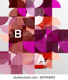 Minimalistic circle geometric abstract background. Vector template background for workflow layout, diagram, number options or web design