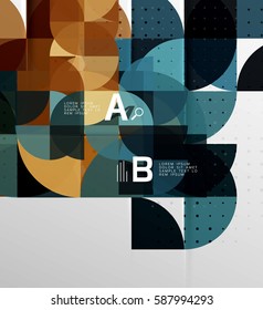 Minimalistic circle geometric abstract background. Vector template background for workflow layout, diagram, number options or web design