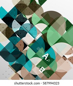 Fondo abstracto geométrico de círculo minimalista. Fondo de plantilla de vector para diseño de flujo de trabajo, diagrama, opciones de número o diseño web