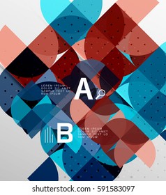 Minimalistic circle geometric abstract background. Vector template background for workflow layout, diagram, number options or web design