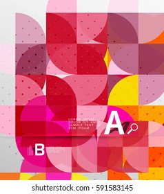 Minimalistic circle geometric abstract background. Vector template background for workflow layout, diagram, number options or web design