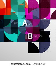 Minimalistic circle geometric abstract background. Vector template background for workflow layout, diagram, number options or web design