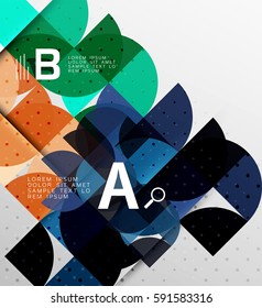 Fondo abstracto geométrico de círculo minimalista. Fondo de plantilla de vector para diseño de flujo de trabajo, diagrama, opciones de número o diseño web