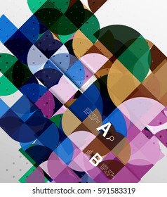 Minimalistic circle geometric abstract background. Vector template background for workflow layout, diagram, number options or web design