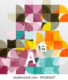 Minimalistic circle geometric abstract background. Vector template background for workflow layout, diagram, number options or web design