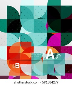 Minimalistic circle geometric abstract background. Vector template background for workflow layout, diagram, number options or web design