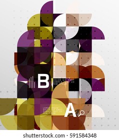 Minimalistic circle geometric abstract background. Vector template background for workflow layout, diagram, number options or web design