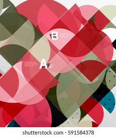 Fondo abstracto geométrico de círculo minimalista. Fondo de plantilla de vector para diseño de flujo de trabajo, diagrama, opciones de número o diseño web