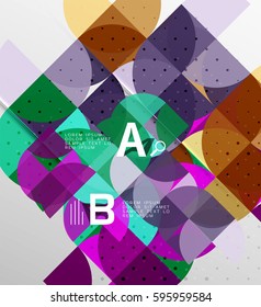 Minimalistic circle geometric abstract background. Vector template background for workflow layout, diagram, number options or web design
