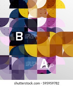 Minimalistic circle geometric abstract background. Vector template background for workflow layout, diagram, number options or web design