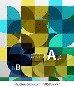 Minimalistic circle geometric abstract background. Vector template background for workflow layout, diagram, number options or web design