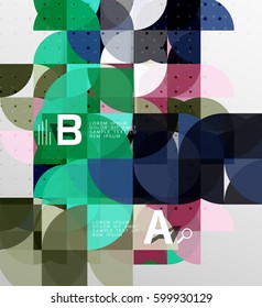 Minimalistic circle geometric abstract background. Vector template background for workflow layout, diagram, number options or web design