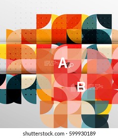 Minimalistischer kreisgeometrischer abstrakter Hintergrund. Vektorvorlagenhintergrund für das Workflowlayout, -diagramm, -nummeroptionen oder Webdesign
